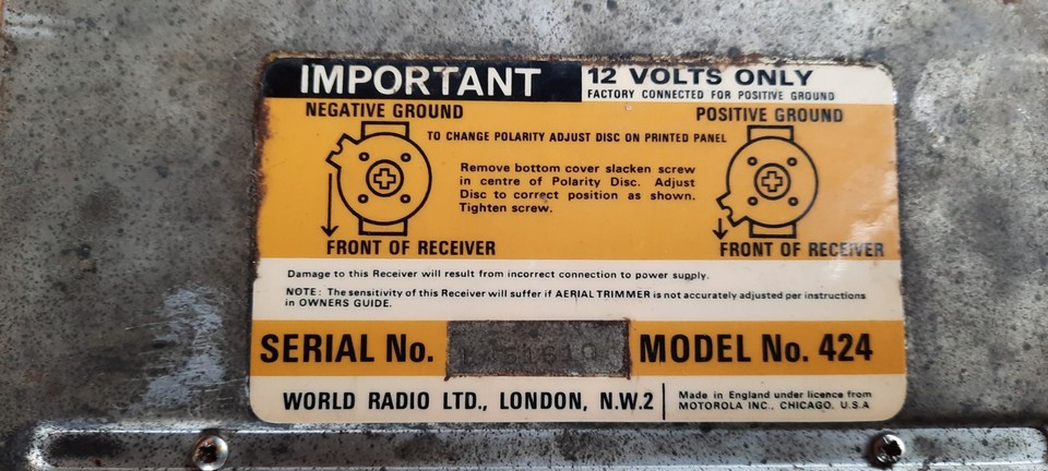 Vintage Motorola 424 Car Radio Classic Car Radio Un Tested | eBay UK