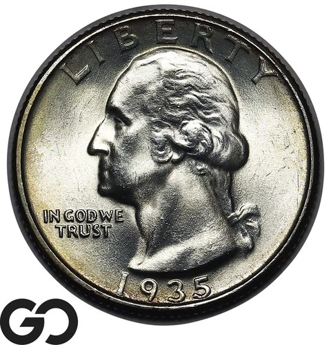 1935 Washington Quarter Frosty Solid Gem BU++