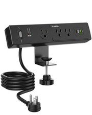 Desk Clamp Power Strip, 6FT Desk Outlet Station with 3 Outlet, PD 20W Fast Ch...