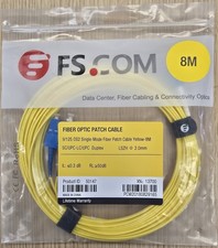 Lot of 3 New FS 8M Fiber Optic Patch Cable 9/125 OS2 SC/UPC-LC/UPC Duplex
