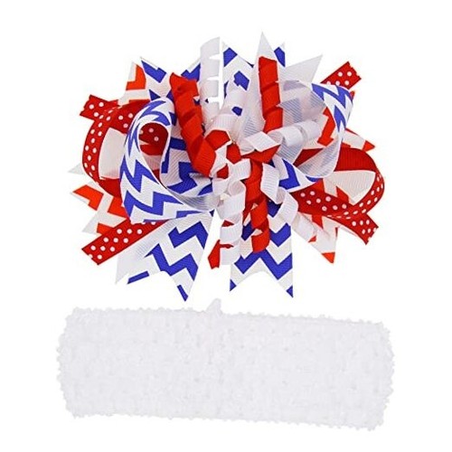 4th of July Hair Bow Clips headband,Patriotic Hair Clips Hair Bow hair