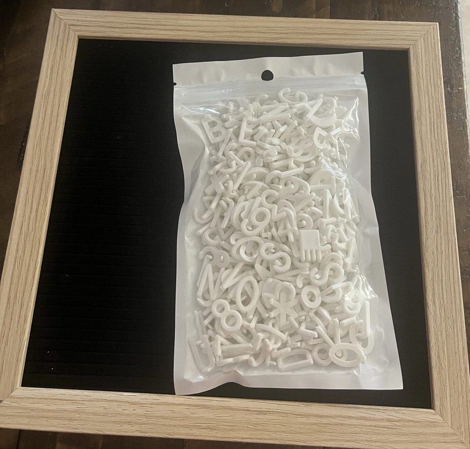 Black Felt Bamboo Wood Frame 170 Letter Board Sign 10x10 Letters Numbers Symbols - Image 3 of 4