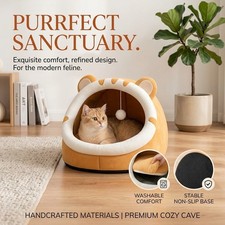 Pet Cute Cat Warm Soft House Cat Dog Cave Bed Puppy Kitten Snug Igloo Bed