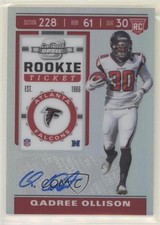 2019 Panini Contenders Optic Holo Prizm Rookie Ticket Qadree Ollison Auto s3g