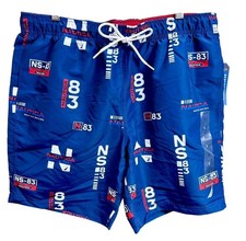 New With Tags Nautica Estate Blue 4 Pocket Swimming Trunks Shorts Size L
