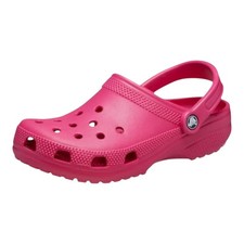 Crocs Classic Pink Unisex Kids Clog Sandal Rubber Slip-On Comfort Flat Logo
