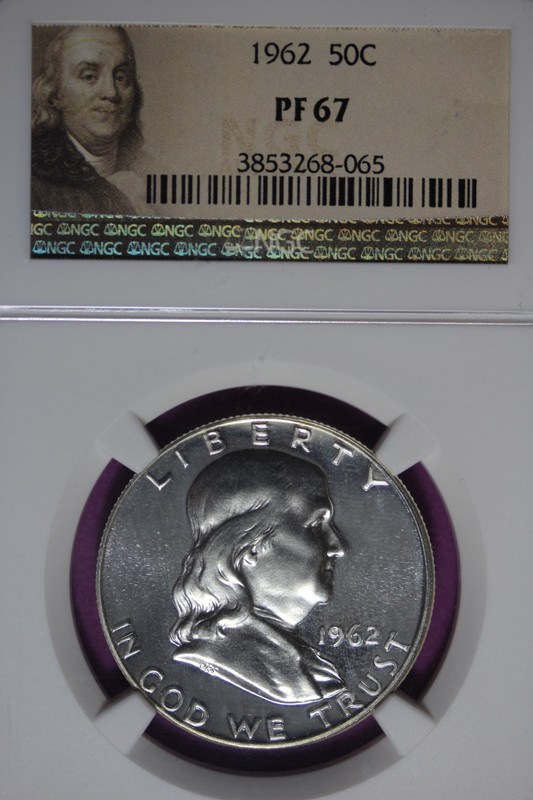 1962 NGC 50C PF67 FRANKLIN HALF DOLLAR #B51564