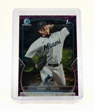 2023 Topps Bowman Chrome SP Emmett Olson Purple Lunar 130/199