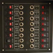 Marine 16way Switch circuit breaker control panel  12volt dc  Boat campervan