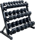 350 Lbs Hex Dumbbell Set with Storage Rack - 5-50 Lb Rubber Coated Adjustable We