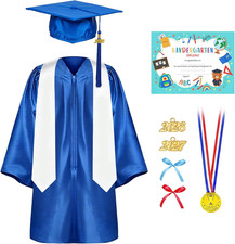 Kindergarten Graduation Cap and Gown - Unisex Shiny Cap and Gown Set with Tassel