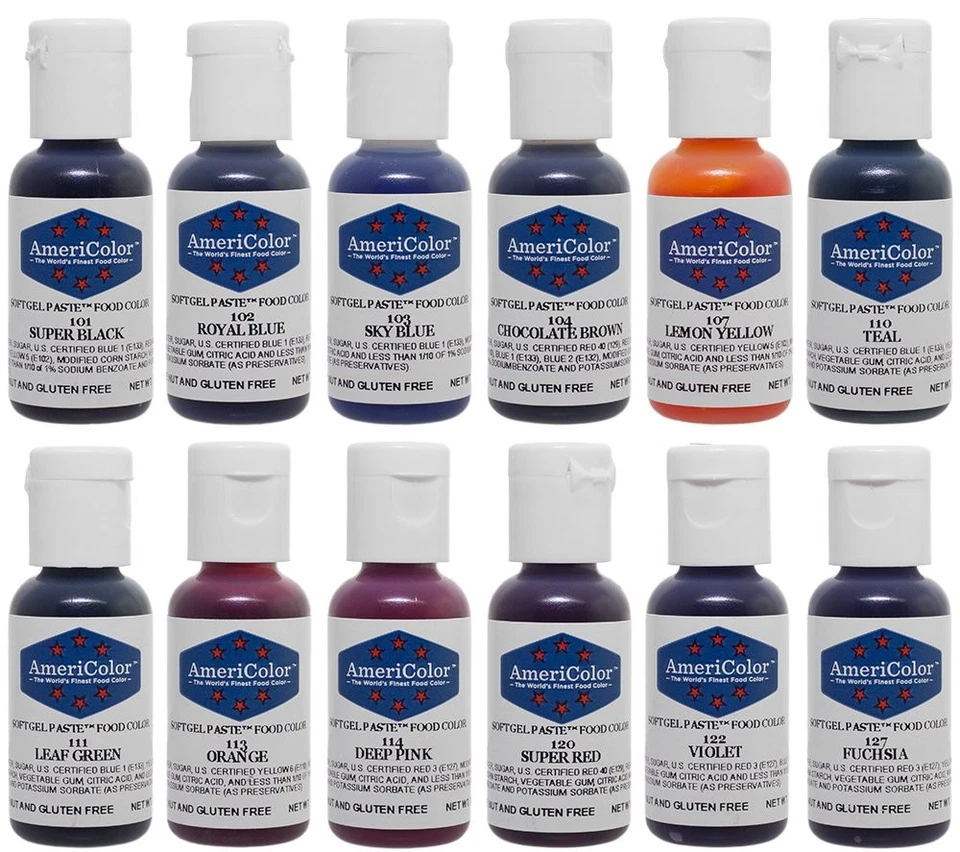 AmeriColor Soft Gel Food Coloring - 12 x 0.75 oz Bottles - Image 2 of 4