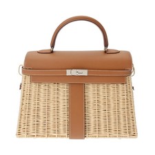 HERMES Kelly 35 Picnic Tartan Light Vouvarelia / Yanaagi Ladies Bag #W015