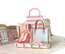 Pop Up Karte "Shopping" 3D Geburtstagskarte Einkaufsgutschein, Verpackung Geld