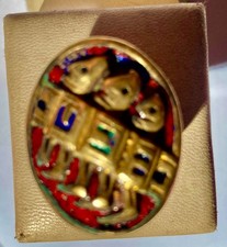 Line Vautrin  bague homme en bronze émaillé- rarissime ! - pièce unique à voir !