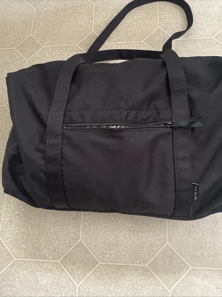 Bolso de Lona de Viaje Grande Vera Bradley Retirado Raro Negro Nuevo sin Etiquetas Foto 2 de 4