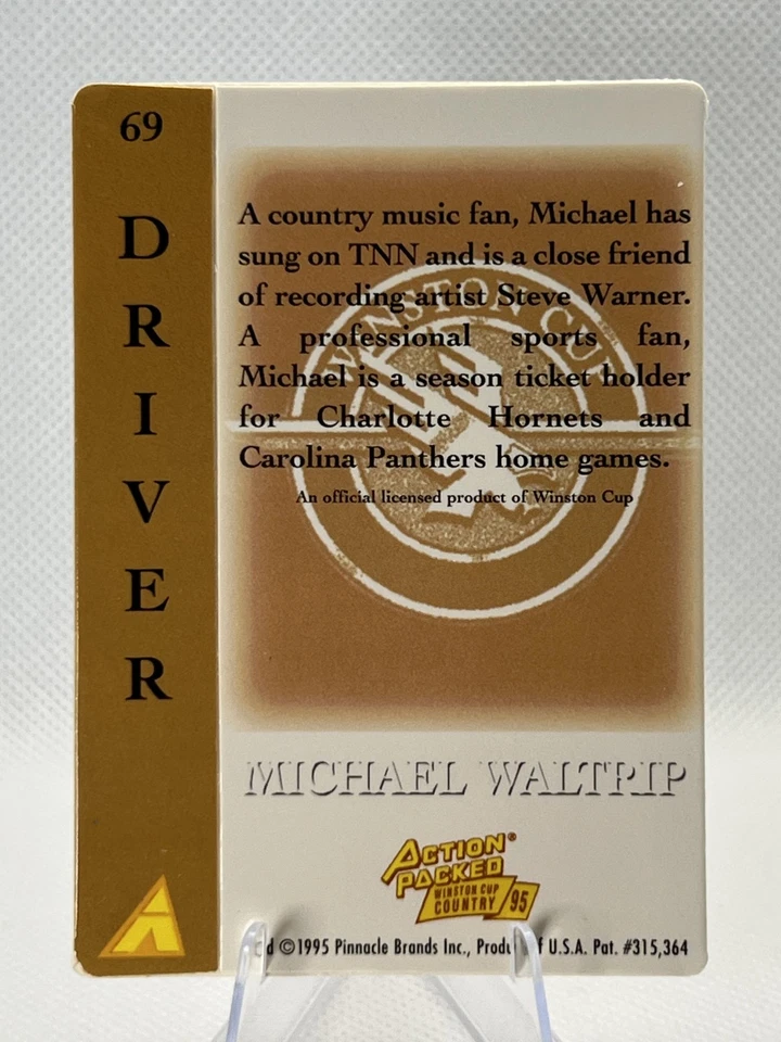 1995 Action Packed Winston Cup Country Michael Waltrip #69 - Image 4 of 4