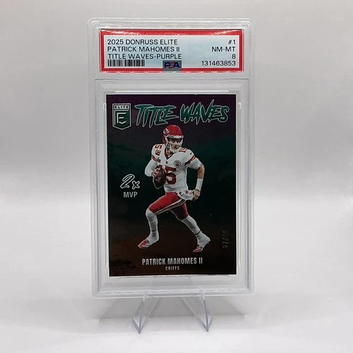 Patrick Mahomes II #1 2025 Panini Elite Title Waves /49 PSA 8