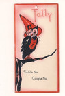 Vintage Halloween Tally Card Owl in Orange Witches Hat — photo 1