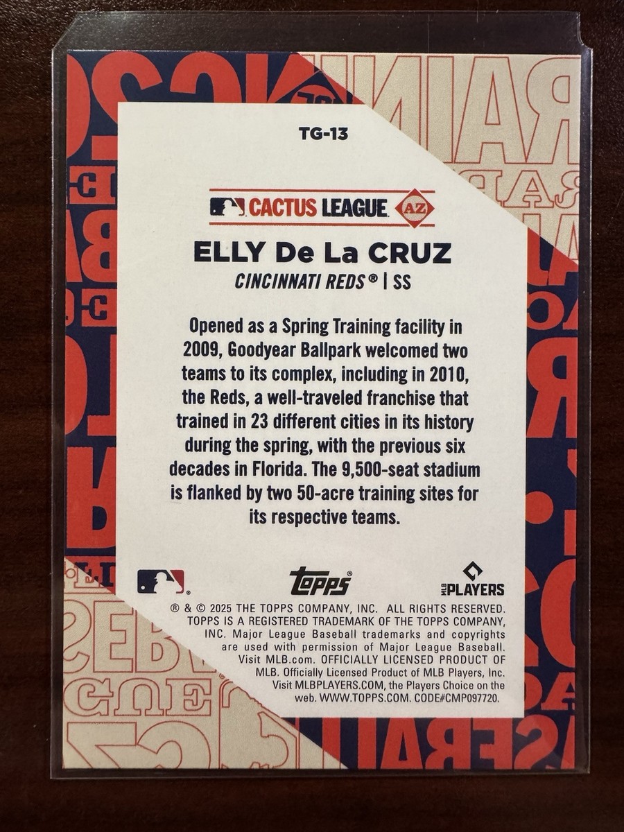 2025 Topps Series 1 #TG-13 Elly De La Cruz - Cincinnati Reds | eBay
