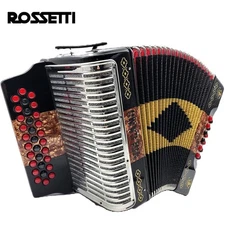 Rossetti PRO Series FBE 31 Button Diatonic Accordion Volcano + Straps, Hard Case
