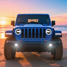 9" LED DRL HEADLIGHTS 4'' FOG LIGHT COMBO FOR JEEP WRANGLER JL GLADIATOR 18-2024