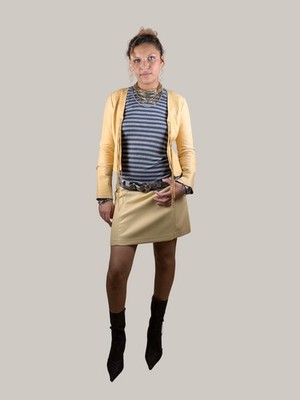 1980's butter yellow leather jacket