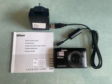 Nikon Coolpix S3500 20.1MP Compact Digital Camera Black With Charger & Booklet