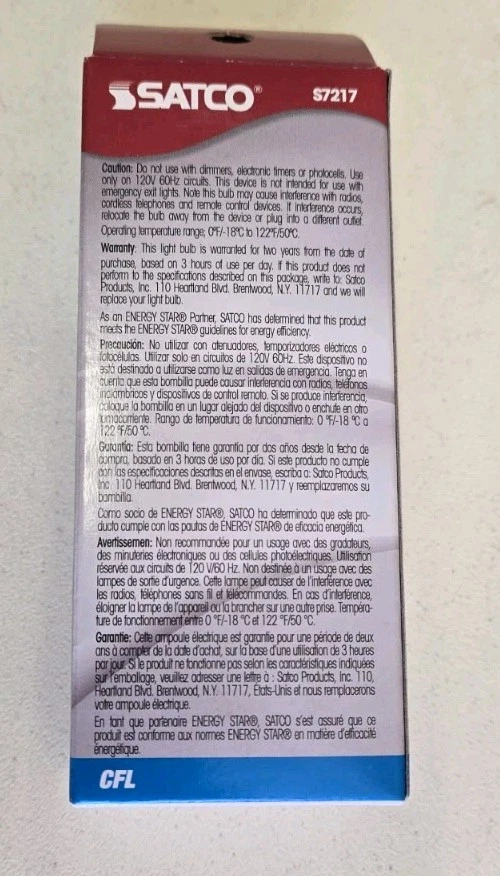 12 SATCO S7217 13W Mini Spiral 2700K CFL LampT2 60W Equal TCP 4T213 (Set Of 12) - Image 3 of 4