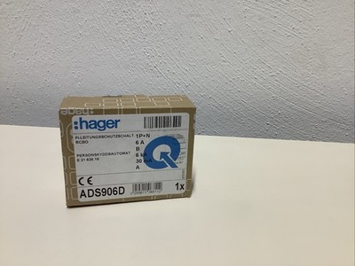 Hager ADS906D FI-Leitungsschutzschalter B 6a 6kA 30mA Typ A