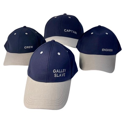 Marineblaue Baseball Caps, Galley Slave, Captain, Crew & Engineer