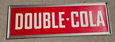 RARE Vintage Double Cola Soda Pop Single Sided Self Framed Soda Advertising Sign