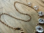 8.58g Solid 14K Yellow Gold Rolo Chain CZ Station Necklace Vtg 18” — photo 8