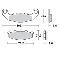 Moto-Master Bremsbelag (FüR: Kawasaki Zr 550 Zephyr B ZR550B 91-92 Hinten )