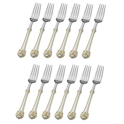 Wallace Napoleon Bee Gold Accent 18/10 Stainless Dinner Fork (Set of Twelve)