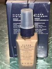New NOS Avon Clear finish great complexion Foundation honey beige Lot of 2