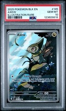 2025 POKEMON BLK EN-BLACK BOLT ILLUSTRATION RARE #145 AXEW PSA 10