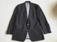 BILL BLASS USA Made Mens Blazer Jacket Sz 42 L Black Wool 2 Button Sport Coat