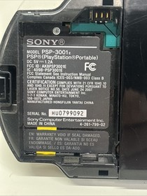 PSP 3001E Black Console - Sony PlayStation Portable + 6 games & Case, Tested. A+