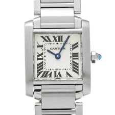 CARTIER Tank Française Sm W51008Q3 Silver Ladies Used Watch #331410 6