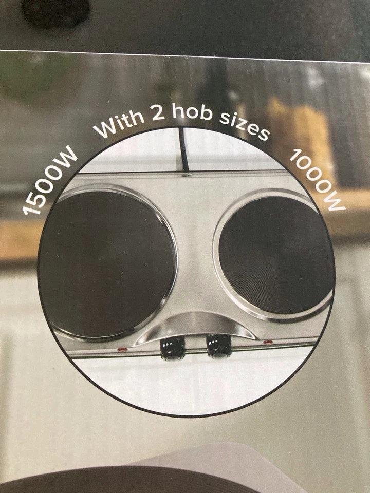 DAEWOO SDA1732 Double Electric Hot Plate - Silver - image 3 of 4