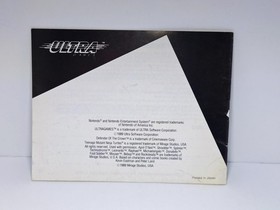 Nintendo NES Manuale Istruzioni Teenage Mutant Ninja Turtles