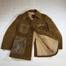 VTG 70s Montgomery Ward Corduroy Sherpa Lined Ranch Jacket Mens 40 Canada