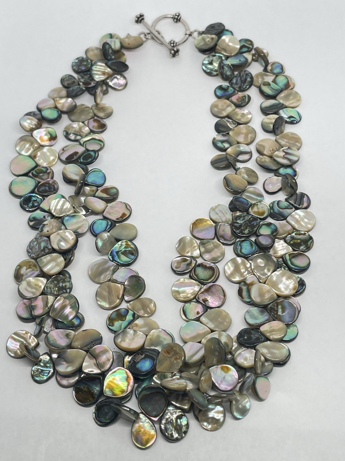 Vintage Abalone Shell Multi-Strand Statement Neck… - image 5