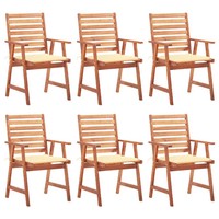 Garten EssstüHle 6Er Set Massivholz Akazie Mit Kissen Terrasse