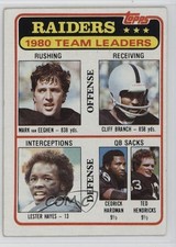 1981 Topps Team Leaders Mark van Eeghen Cliff Branch Lester Hayes #359 HOF 1oa8