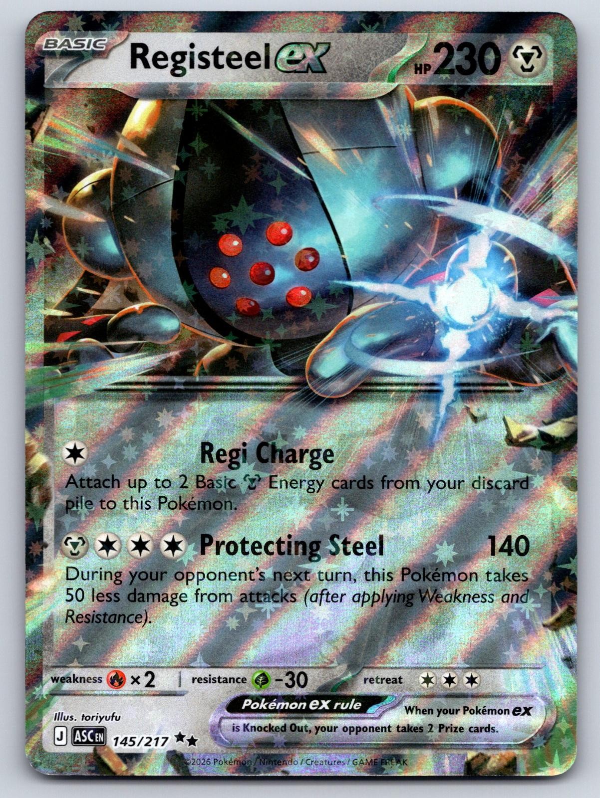 Registeel ex 145/217 Pokemon Ascended Heroes Holo NM/LP