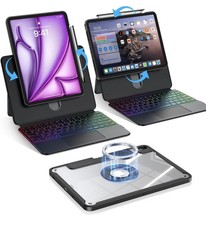 BLOSOMEET Magnetic Keyboard Case for iPad Air/Pro 11", Trackpad, Black