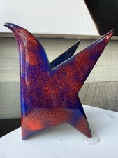 Grande scultura uccellino in rame smaltato Gio Ponti Paolo De Poli screziato italiano