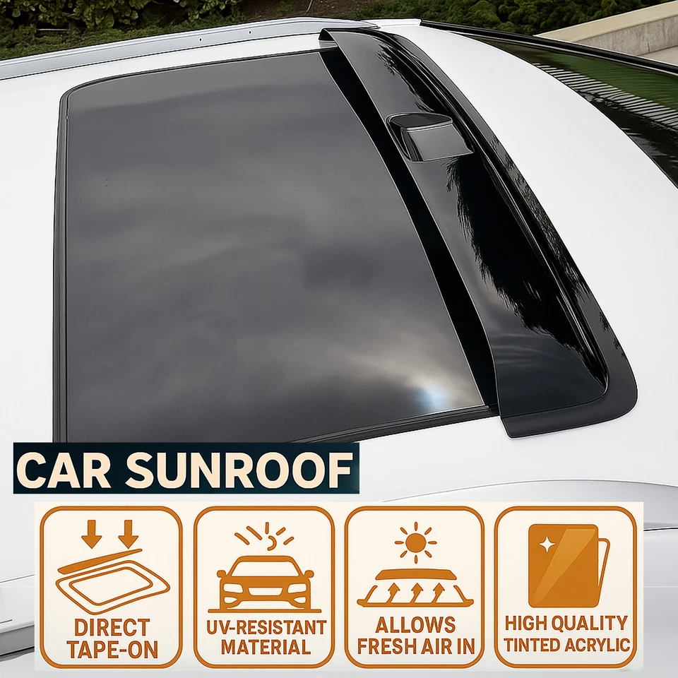 Sunroof Moon Shield Visor Type 2 980mm Dark Smoke For 1995-2005 Chevrolet Astro Foto 2 de 4